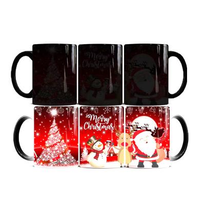 China Stocked STARLII Custom Pattern 350ml Christmas Color Changing Ceramic Cups Coffee Mug for sale