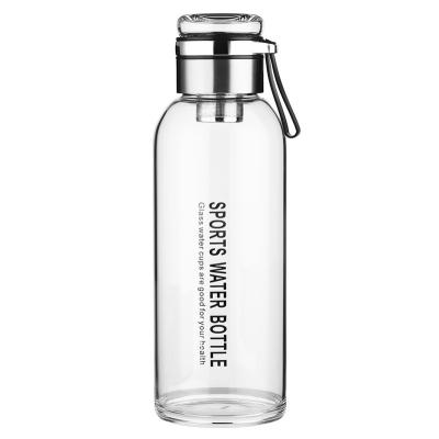 China Sustainable SARTLII BPA-Free Dishwasher Safe Eco-Friendly Durable Sport Borosilicate Glass Water Bottle With Sleeve Filter for sale