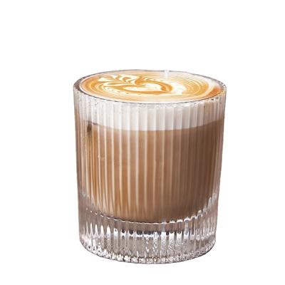 China Stocked STARLII Vertical Stripe Latte Cold Extract Coffee Cup Minimalist Stripe Patterned Coffee Milk Glass Cup For Home for sale