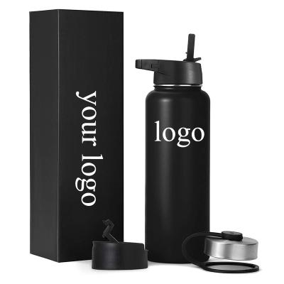 China PORTABLE Custom LOGO Color BPA Free Insulated Vacuum Wide Mouth Stainless Steel Sport Water Bottle Flasks Tumbler With Lids And Straw for sale