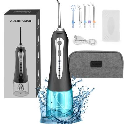 China IPX7 Waterproof 2021 H2ofloss 5 Modes Portable Oral Waterproof Dental Water Irrigator 300ml Teeth FlosserUSB Dental Cleaner Jet Tips & Bag for sale