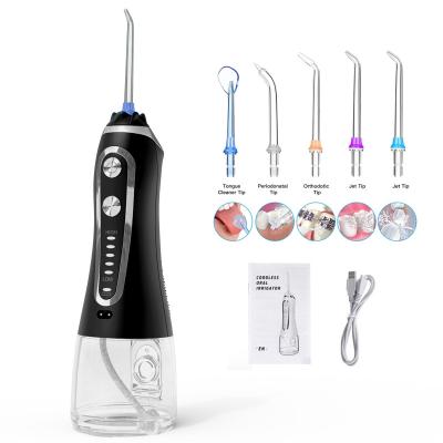 China IPX7 Waterproof 2021 New Water Flosser 300ml Oral Refillable Dental Tank H2ofloss Portable Modes IPX7 5 Water Flosser Oral Irrigator for sale