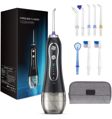 China IPX7 Waterproof Amazon Best Seller H2ofloss 5 Modes Portable Oral Irrigator 300ml Water Flosser USB Waterproof Dental Tooth Cleaner 2021 for sale