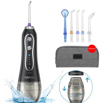 China IPX7 Waterproof Water Flosser for Teeth Cordless - H2OFLOSS 300ml Portable Oral Irrigator Flosser 5 Modes and 6 Cleaning Jet Tips, IPX7 Waterproof for sale