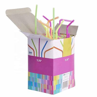 China 3/5/6/7/8/9/10/11/12MM Portable Biodegradable Single Wrap Beverage Bending Straws Compostable Biodegradable for sale