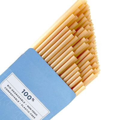 China Biodegradable Compostable Straw Wrapped 12mm Individual Compostable Biodegradable 6mm 8mm Bagasse Pulp Sugarcane Straw for sale