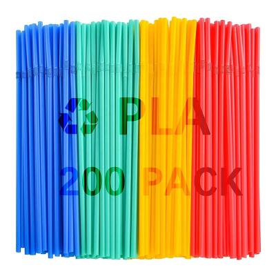 China 100% Cornstarch Cocktail Curvy Biodegradable Colorful Biodegradable Pink Cocktail Straws for sale