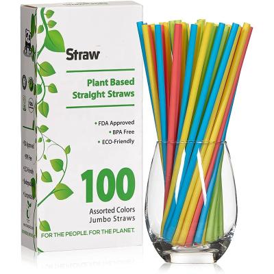 China 3/5/6/7/8/9/10/11/12MM PLA Biodegradable Disposable Biodegradable Smoothie Food Grade Drinking Straws for sale