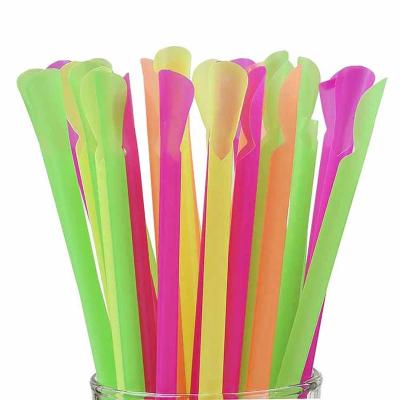 China 100% Natural Biodegradable Compostable Smoothie Ice Cream PLA Spoon Biodegradable Straw for sale