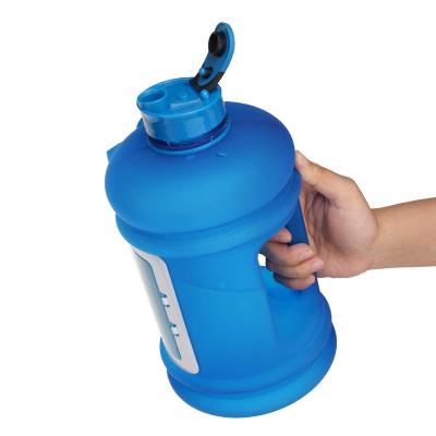 China Sustainable Sports PETG 2.2L Plastic Gallon Motivational Water Bottle With Head Box for sale