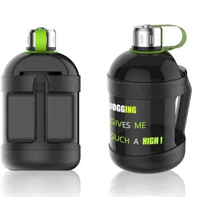 China Viable 2.2L Matt Black Plastic Sports Water Jug with Phone Holder for sale