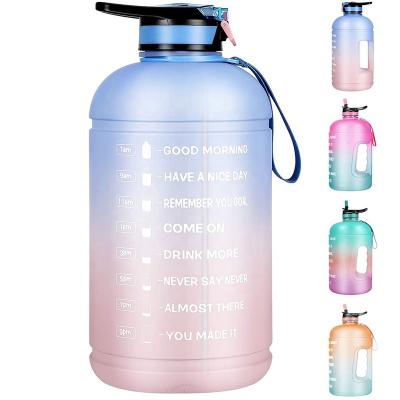 China Viable Workout Motivational Water Bottle 1 Gallon Water Jug with Straw and Time Marker for sale