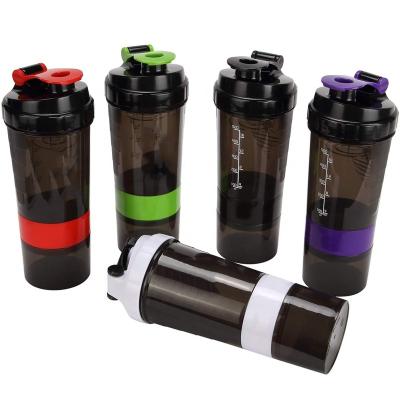 China 500ML Drinkware Sustainable Type Sports Gym Plastic Protein Shaker Bottle for sale