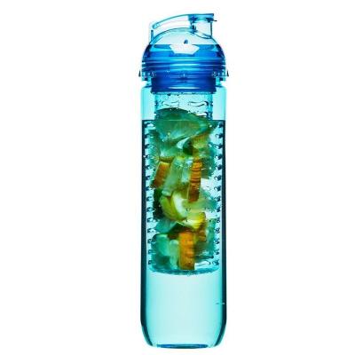 China Sustainable 900ML Tritan Plastic Sports Fruit Infused Water Bottle With Filp Top Lid for sale