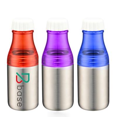 China Sustainable 500ML Food Grade Stainless Steel Single Wall Plastic Soda Separated Water Bottle for sale