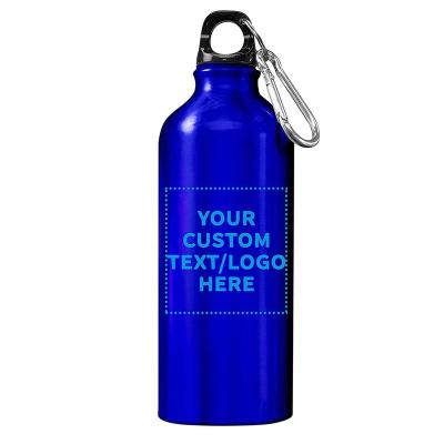 China Sustainable Portable Rise Aluminum 400ML Water Bottle With Carabiner for sale