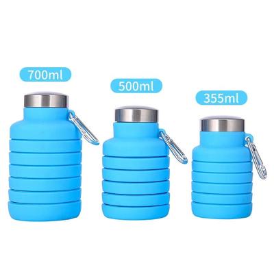 China Viable 355ML Mini Child Silicone Collapsable Water Bottles With Custom LOGO for sale