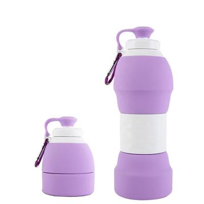 China 580ML Collapsible Collapsible Silicone Water Bottle Viable With Filter for sale