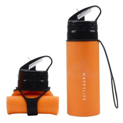 China Viable Reusable Collapsible Eco-Friendly Sports Leakproof Folding Water Bottle for sale