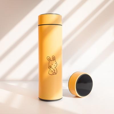 China 500ml LED Temperature Display Stainless Steel Viable Insulated Leakproof Water Bottle With Led Smart Water Bottle for sale