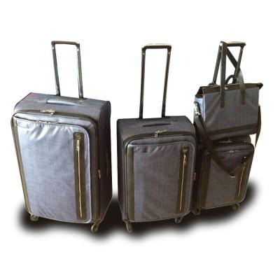 China Eco - Friendly Business Suitcase Travel Soft Fabric Snowflake Internal Trolley Luggage for sale