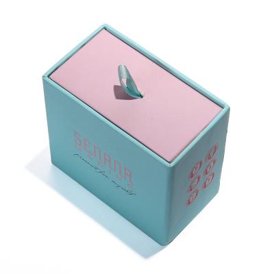 China Customized Customized Blue Printing Matte Romantic Matte Elegant Car Key Earring Gift Box Packaging With for sale