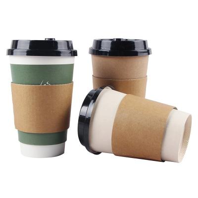 China Hot Selling Popular Moisture Proof 8oz Cardboard Kraft Paper Coffee Cup Holder Sleeves for sale