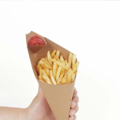 China Custom Customized Creative Design Food Grade French Fries Paper Cone for sale