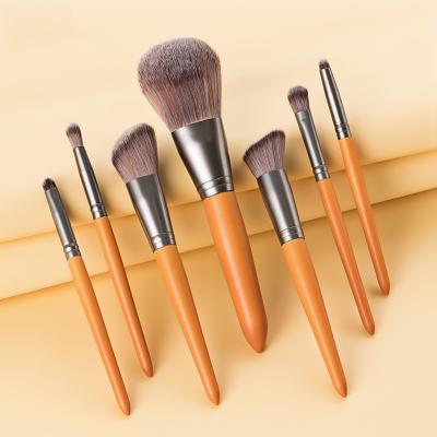 China Angular Blush 7pcs Makeup Brushes Tool Kit Cosmetic Powder Eyeshadow Base Blush Blending Beauty Make Up Brush Maquiagem for sale