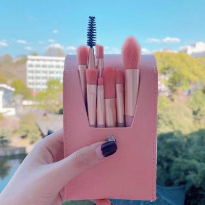 China Angular Blush Maquiagem Sombras Pink Green Blue Orange Soft Makeup 8pcs Set Brush Custom Logo Private Label Bag Package for sale