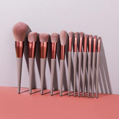 China Angular Blush 13pcs Synthetic Fiber Powder Foundation Custom Wholesale High Quality Eyebrow Makeup Brush Set for sale