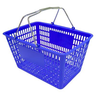 China PP Plastic GCJS Shopping Basket Trolley Large Wheeled Grocery Cart Grocery Shopping for sale