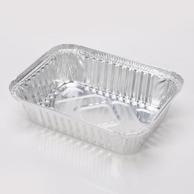 China Rectangle 750ml Baking Container Take Away Disposable Restaurant Aluminum Trays Aluminum Foil Container for sale