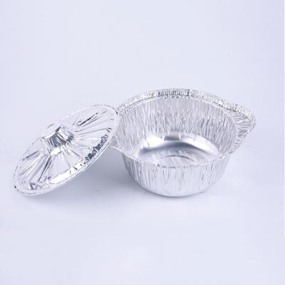 China Eco-friendly 165ml food grade mini small disposable food container aluminum foil cooking pot with lid for sale