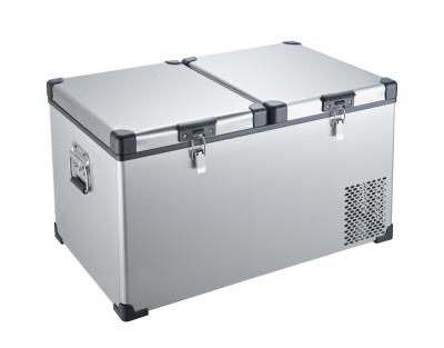 China Portable Fridge/Stainless Steel Double Zone 75L AC Fast Freezing Fridge High Quality Portable Car Fridge 12/24V DC120-240V for sale