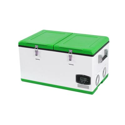 China Portable Travel Camping Plastic Double-zone High Capacity 95L Freezer Compressor Fridge Car Refrigerator for sale