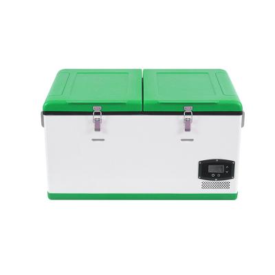 China 75L Outdoor Travel Freezer 12v 24v Compressor Camping Fridge Yacht Car Portable Fridge Plastic for sale