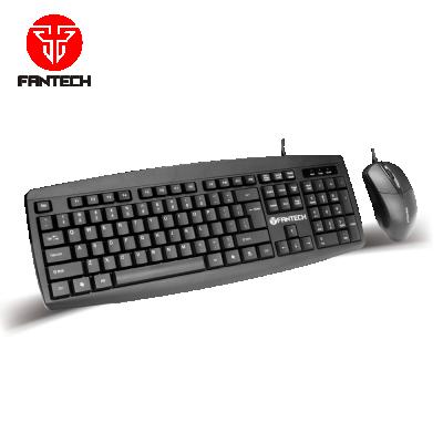 China Fantech KM100 Logo Design Cheap Wired Office Eco-friendly Custom Keyboard Combo Mouse à venda