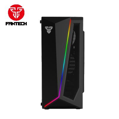 China With Side Panel Window Factory Price Good Quality Fantech RGB Game Light Up 15 Modes 8 Fan Gaming Tower PC Case for sale