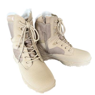 China Oxford Cloth Genuine Leather High Cut Safety Boots for Men Hiking in Desert Top Style for sale