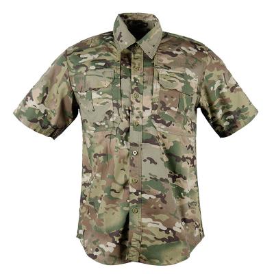 China Camisas formais com manga curta e camuflada para homens e mulheres à venda