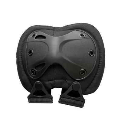 China Thick Black Polyester Safety Protection Gear Durable Elbow and Knee Pads with 6 Holes for sale