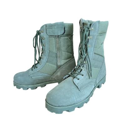 China Botas de entrenamiento de piel de vaca azul y caucho para hombres Confortables zapatos de longitud del tobillo en venta