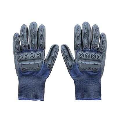 China TPE Anti Impact Protection Mechanical Working Hand Gloves M-XL Size Customized Design for sale