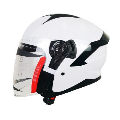 China White ABS Motorcycle Riding Helmet with Half Face PC Shield and Customizable Design for sale