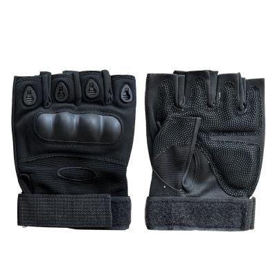 China Half Finger XXL Hard-Knuckled Anti-Slip Palm Microfiber Leather Gloves for Protection for sale