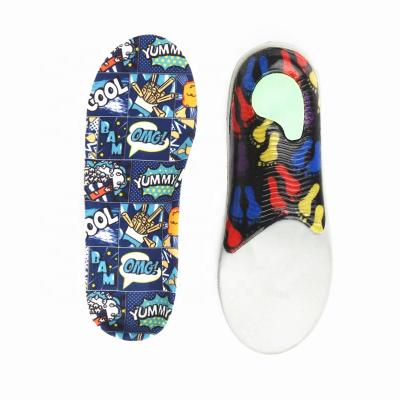 China Protect Warm Comfortable Colorful PU Insole Factory Shock Absorption Footcare Kid Integral Orthotics for sale