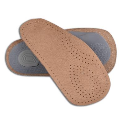 China Prevent Trend L2 3/4 Flat Latex Metatarsal Fasciitis Plantar Insole Arch Support Footcare Footcare Orthotics Genuine Leather for sale