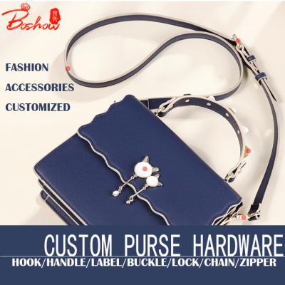 China Customized Custom Purses Accessories Clip Hardware Wallet Metal/Plastic/Wooden/Leather Part for sale