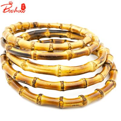 China Bamboo handmade natural circular bamboo handle for handbag inner diameter 12/14/16 cm for sale